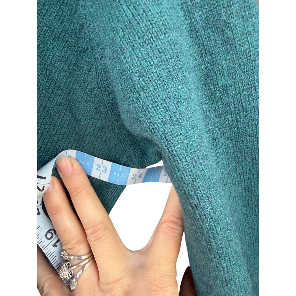 Carraig Donn Pure New Wool V-Neck Sweater Teal Size XL - Picture 6 of 7